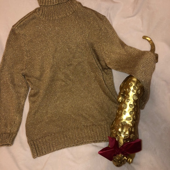 Like New Ralph Lauren Gold Metallic Sweater - Picture 2 of 5